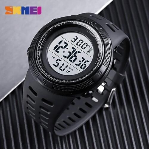 SKMEI LED Alarm Sports Watches Men Body Ambient Temperature Tracker Mens Sport Digital Wristwatches Man Male Reloj Hombre
