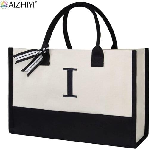 Stylish Canvas Tote Bag-Large Capacity Cotton Canvas Tote Bag Book Shopping Packet Craft DIY Drawing Gift Bag Travel Tote Packag