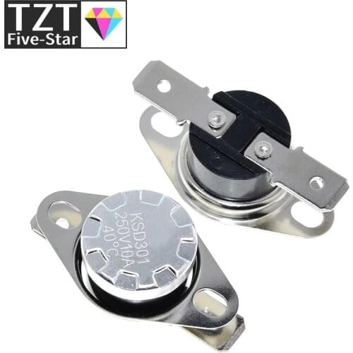 TZT KSD301 250V 10A Normally Closed NC Thermostat Temperature Thermal Control Switch DegC 40C-135C For Arduino
