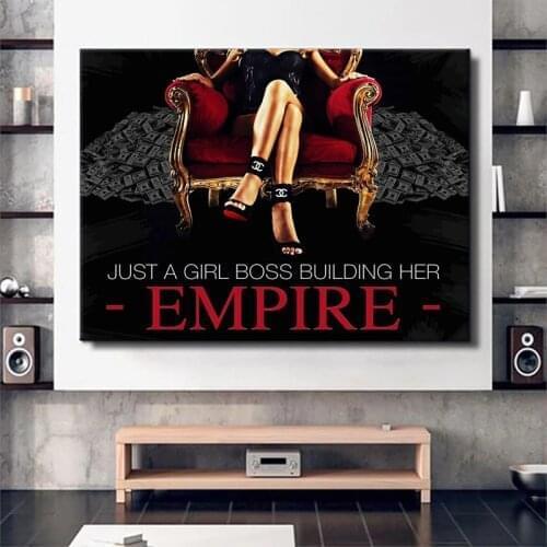 Canvas Paintings Poster Just A Girl Boss Building Her Empire Poster Canvas Prints Wall Home Decor Canvas Paintings Home Decor