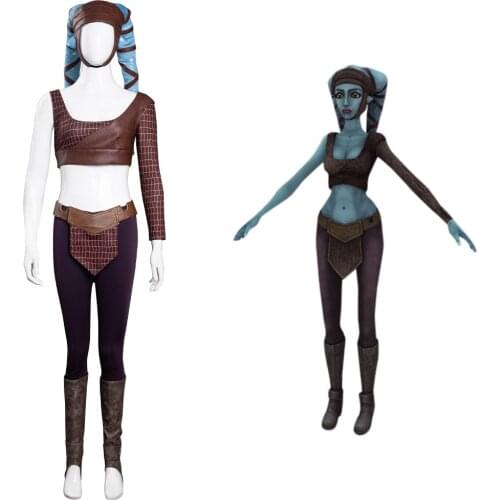 Aayla Secura Cosplay Costume Halloween Carnival Suit