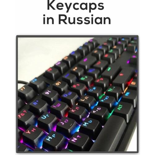 104 Key Korean Russian Backlit Keycap OEM Profile Keycaps for Cherry MX Keyboard