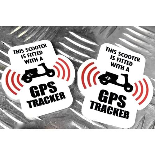 2.5"*2" 2PCs Scooter GPS Tracker Anti Theft Security Stickers, Vinyl Decals