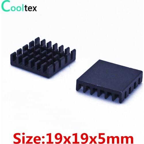 2000pcs/lot) 100% new 19x19x5mm Aluminum heatsink Extruded black heat sink radiator cooler cooling