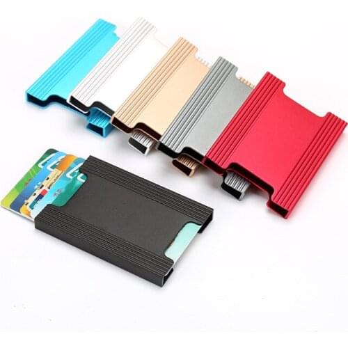 2019 Brand Elegant Business Credit Card Holder aluminum Wallet Porte Carte Pocket ID Card Holder Case Gift Metal Card Holder