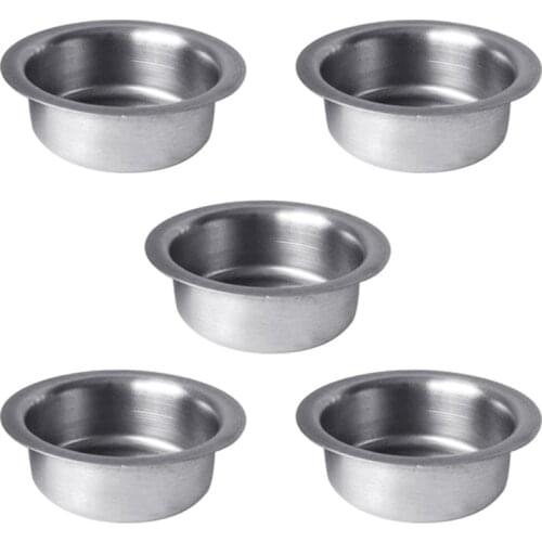 5pcs Luxury Candle Cup Jar Container Storage Stainless Steel Tealight Holder Y5JC