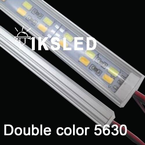50pcs 100pcs/lot 50cm 12V high bright 5630 rigid strip Double Row Led Rigid Strip 5630 5730 bar light Cool White 12mm PCB DC12V
