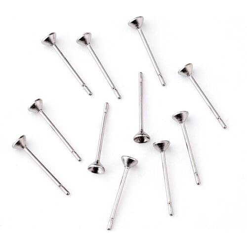 Stainless Steel Post Ear Stud Components Ball Head Pins Needles For Beads Earring Jewelry Findings Making Ornament Drop Shipping