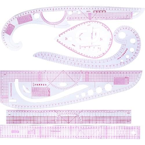 6pcs French Curve Straight Ruler Set for Tailor Dressmaking Clothing Design