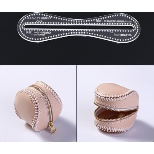 Acrylic Stencil Laser Cut Template DIY Leather Handmade Craft Mini Coin Purse Key Ring Pendant Sewing Pattern