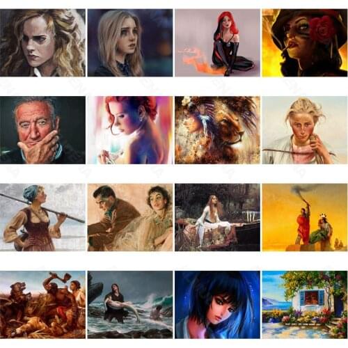 Diy Diamond Painting Character Mermaid English Illustration Simple Handmade Diamond Round Diamond Square Diamond