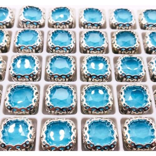 Wholesale crafts beads Fat square crystal glass jewelry charms Garment Beads craft beads needlework for jewelry making