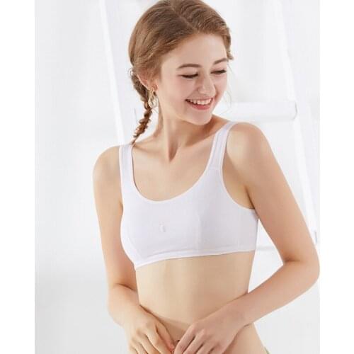 Teenage Young Girl Bra Student Underwear Small Training Bra 95%cotton Breathable Cotton Bra Wireless Young Student Tank Bra