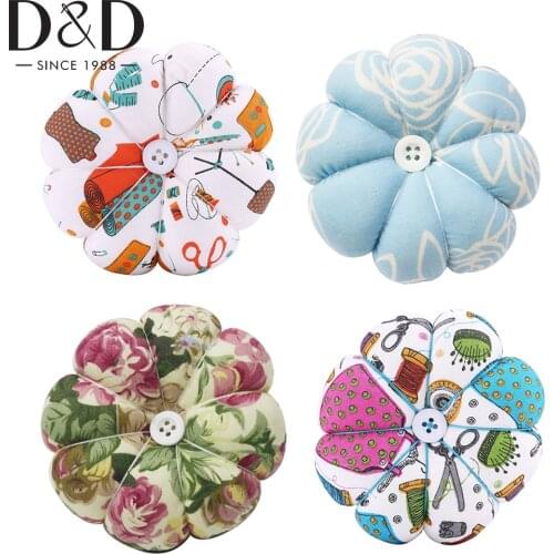 1pc Sewing Pin Cushion Pumpkin Shape DIY Button Wrist Strap for Cross Stitch Sewing Accessories 5 Designs