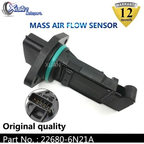XUAN MAF MASS AIR FLOW METER SENSOR 22680-6N21A For Nissan Pathfinder P11 P12 WP11 WP12 ALMERA TINO V10 2.0 PRIMERA 250 300GT Te