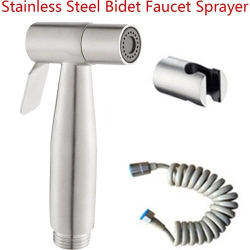 Bathroom Hose Holder Wash Handheld Stainless Steel Shower Bidet Sprayer Set Shattaf Body With Faucet Toilet Bathroom Pressurized