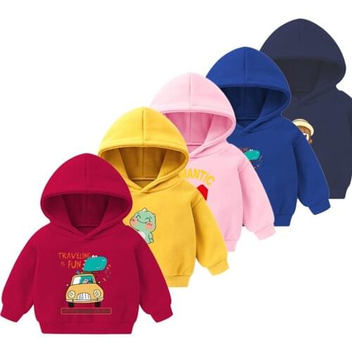 2-6 Years Children Clothing Autumn and Winter Baby Boy Girl Cartoon Print Warm Hoodies Kids Sweatshirts Baby Cute Costume