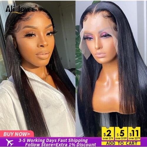 Long Straight Wigs 13x4 Straight Lace Front Wig Human Hair Wigs For Black Women Human Hair Bone Straight Brazilian Remy Hair Wig