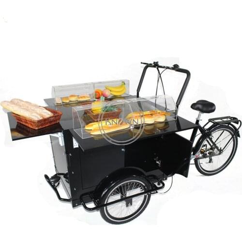 Europe Mobile Adult Tricycle Electric Cargo Bike for Sale Coffee Fruit Bread on The Street Drop Shipping