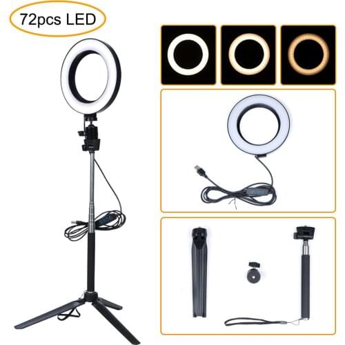 Photography LED Ring Fill Light Dimmable Camera Phone Ring Lamp With Table Tripods For Makeup Video Live Studio