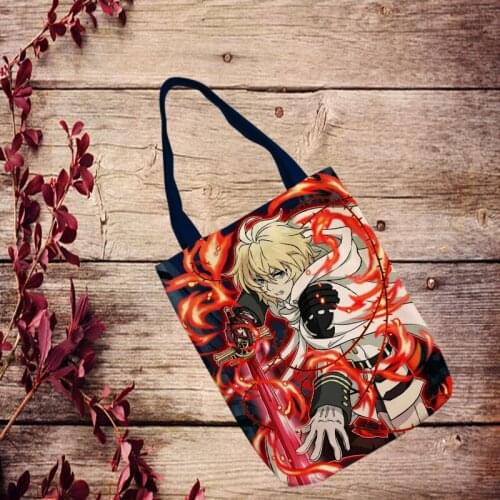 IVYYE Yuichiro Hyakuya Fashion Anime Foldable Canvas Shopping Bag Casual Shoulder Bags Customized Tote Handbag Lady Girls New