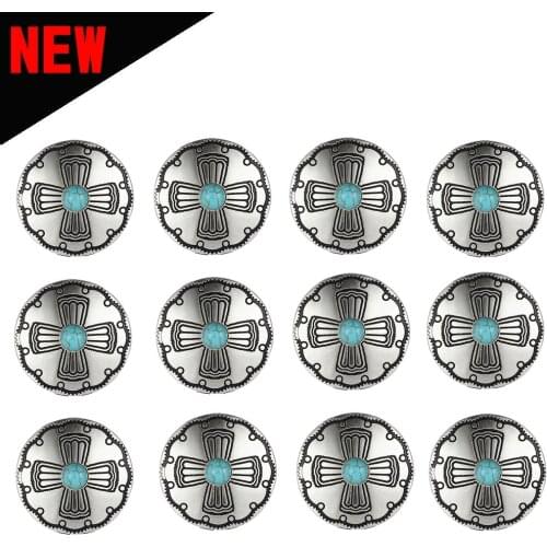 Western cowboy belt concho accessories shoes wallet slippers cross CONCHO natural pine stone handmade zinc caicloth buckle