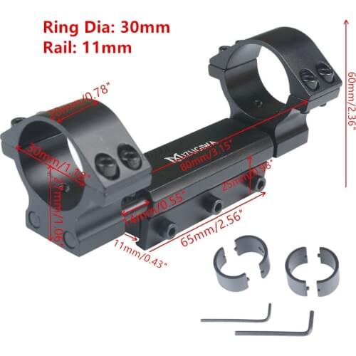 Scope Mount 25.4mm 1" / 30mm Dual Rings Flat Top w/Stop Pin Adapter 11mm / 20mm Picatiiny Rail Dovetail Weaver Airgun no logo