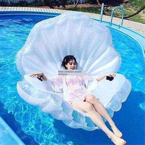 Inflatable shell floating row Pearl scallop sofa floating bed air cushion inflatable shell silver color side photography props
