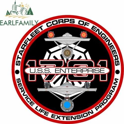 EARLFAMILY 13cm x 12.6cm for USS Endeavour Star Trek Starfleet Motorcycle Car Stickers Bumper Window DIY Occlusion Scratch Decal