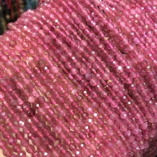 Natural semi precious stone beads Mini super Pink Tourmalines DIY for making necklaces and bracelets 4 mm