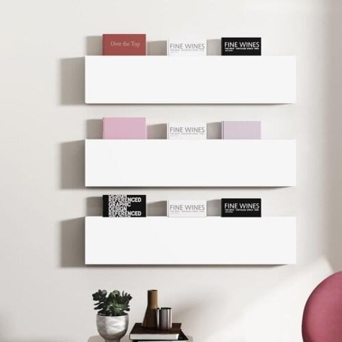 Nordic modern simple wall storage rack creative practical magazine book newspaper shelf fashion light luxury bedside decoration