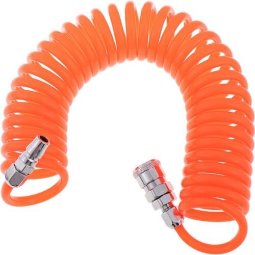 PU Spring Air Pipe Air Compressor Gas Line Pneumatic High Pressure Telescopic Hose Spiral Air Pipe Steam Pipe With Joint 1pc