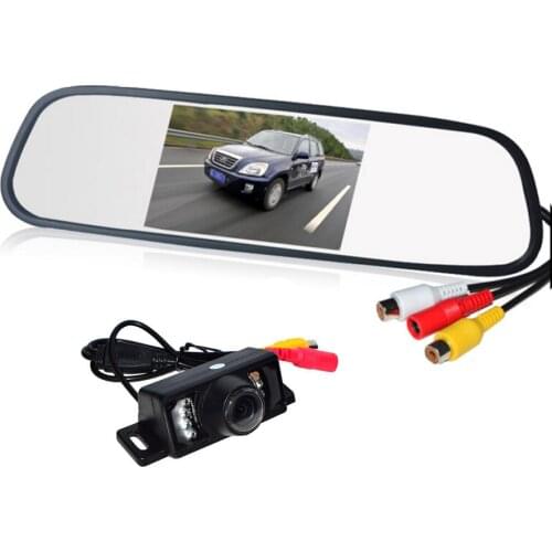 Parking Assistance System, IR Night Vision Car Rear View Camera With 4.3 inch Color LED Car Mirror Monitor