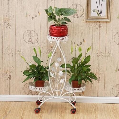 European wrought iron flower stand multi-layer balcony floor-standing indoor living room thickening flower shelf flower