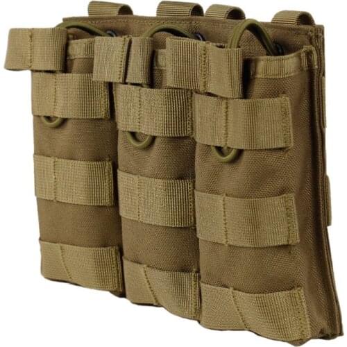 Tactical Bag MOLLE Triple Open-Top Magazine Pouch FAST AK AR M4 FAMAS Mag Military Pouch Paintball Airsoft