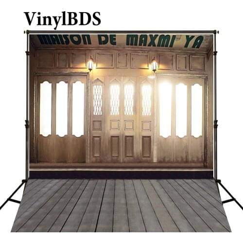 VinylBDS Vintage Indoor Wedding Photography Backdrops Dark Wood Floor Photography Vintage Wedding Background for Photo Studio