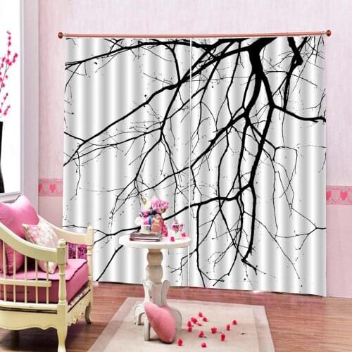 Photo Customized Funky Blackout Curtain BranchesTree of Life Offshoot Picture Window Drapes For Living room bedroom Indoor Decor