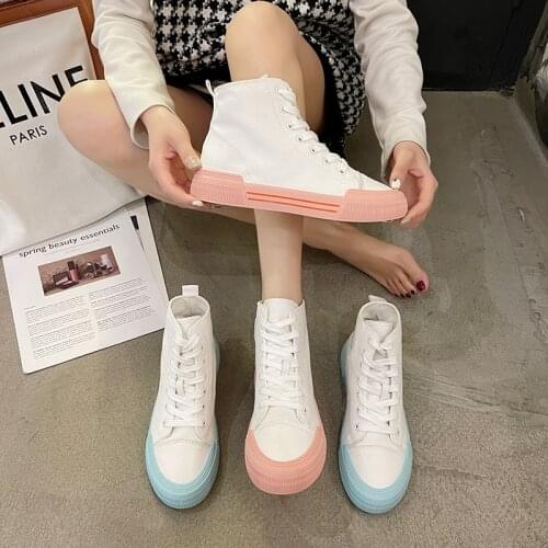 Womens Classic Flats Sneakers Womens Sports Shoes Lolita Canvas Female 2021 New Casual Tennis Basketball Vulcanized Footwear