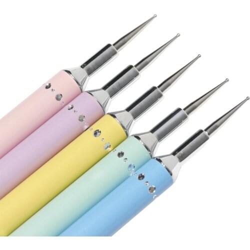 1 Pcs Dual-ended Dotting Pen Nail Art Tool Point Drill Creasing Pen Clay Modeling Tool Spiral Double Head Nail Art Dotting Tools