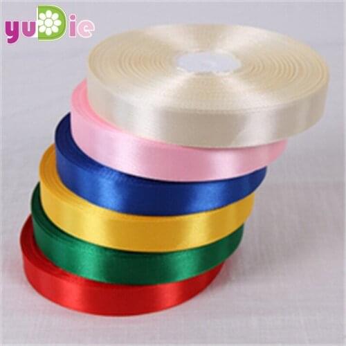 1PCS/lot 25yards of silk ribbon 6mm 22meters wedding party decorative gift wrap Christmas supplies 18 kinds of colors