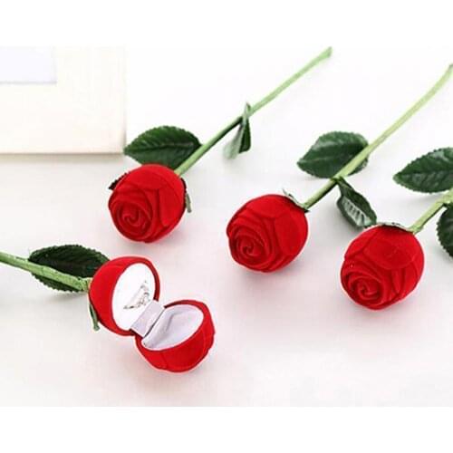 1 Pc Romantic Rose Engagement Valentine Wedding Ring Box Cases Earring Pendant Necklace Jewelry Display Gift Box Case
