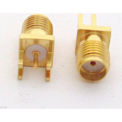 1pcs Gold SMA Female Jack Solder Edge PCB Mount RF Coaxial Connector 13.7mm