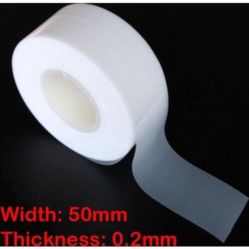 10m/lot Width: 50mm Thickness: 0.2mm Polytetrafluoroethylene F4 PTFE Thin Film Lubricant Seal Insulation Gasket