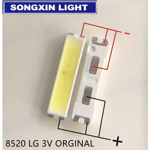 100PCS FOR LG SMD 8520 LED Backlight 0.5W 8520 3V Cool white 50-55LM TV Application
