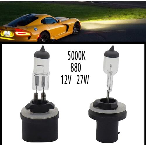 2pcs 880 12V 27W Xenon Halogen Hyaline car Headlight Fog Quartz Glass 5000K Light Lamp Bulbs
