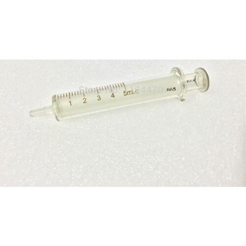 2pcs/Lot 5ml Glass Syringe Injector Lab Glassware Sampler