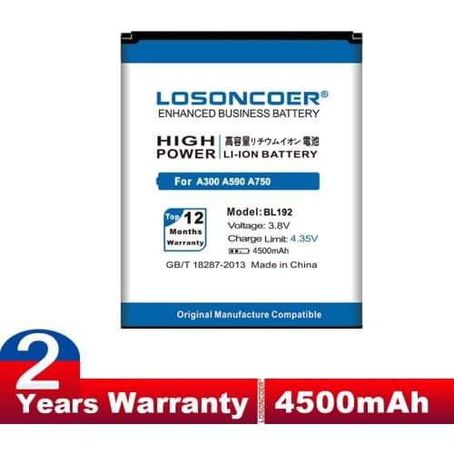 4500mAh BL192 Use for Lenovo A300 Battery A750 A590 A680 A529 A328T A338T A505E A388T A560 Lephone Mobile Phone Battery
