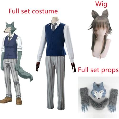 Anime Cosplay Full Set Uniform Suits Costume Legoshi Halloween Carnival Party Performance Costumes for Men Women Wig Props