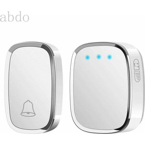 Wireless Doorbell Digital Jingle Bell IP44 Waterproof Wall Plug-in Chime Remote 300M 36 Tunes 25~85db for Apartment Hotel Office