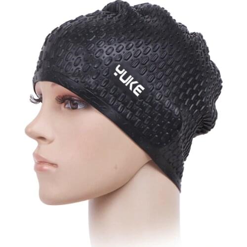 Bubble Silicone Swimming Cap Women men Waterproof Ear Protect Swim Caps diving Hood hat kids long hair gorro free size zwemmen